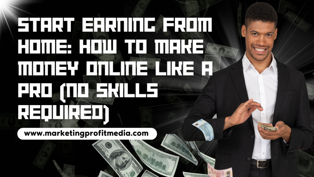 Start Earning from Home: How to Make Money Online Like a Pro (No Skills Required)