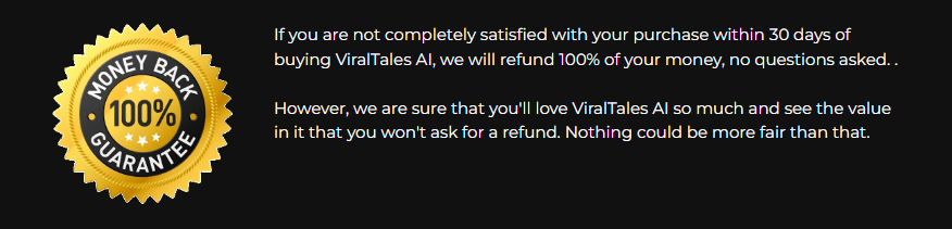 ViralTales AI Review: Money Back Guarantee