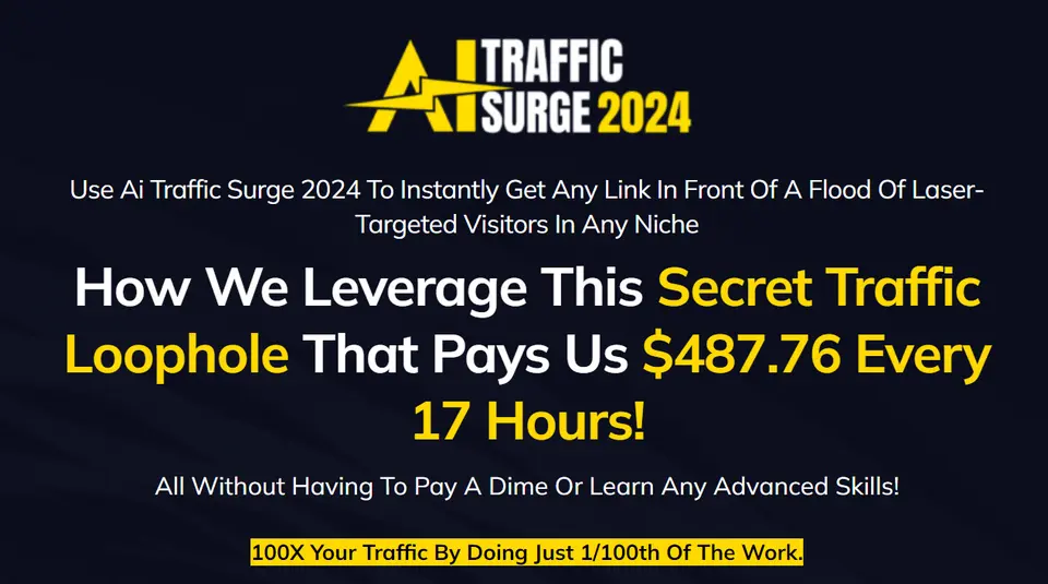 AI Traffic Surge 2024 Review - Get Unlimited Targeted Traffic In Any Niche