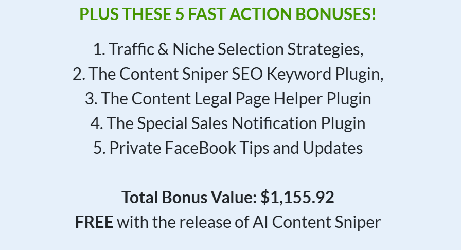 AI Content Sniper Free Premium Bonuses